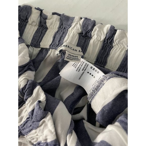 AMERICAN EAGLE Women's Paper bag waist Striped High Waist Shorts, Medium - Picture 3 of 5